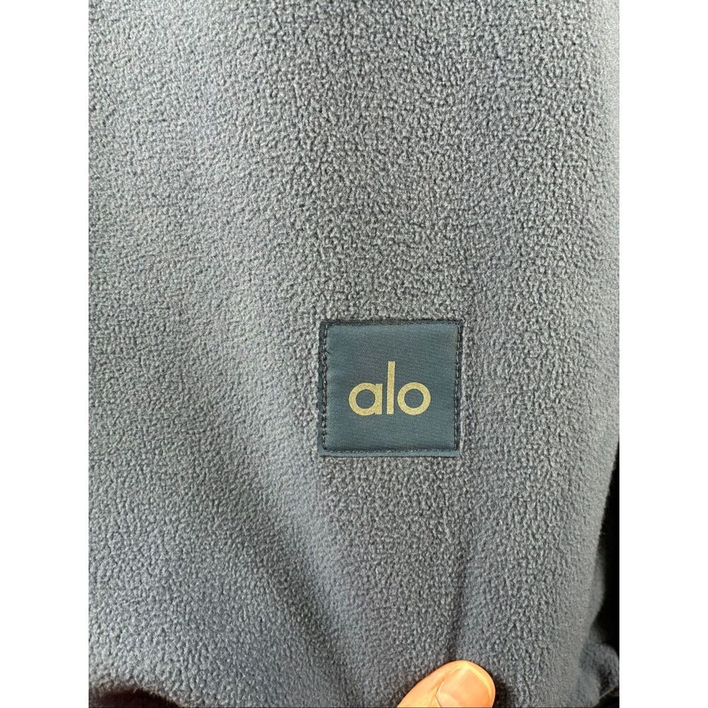 ALO Polar Fleece Game Time Full Zip Jacket in Bluestone/White Size S - Picture 5 of 7